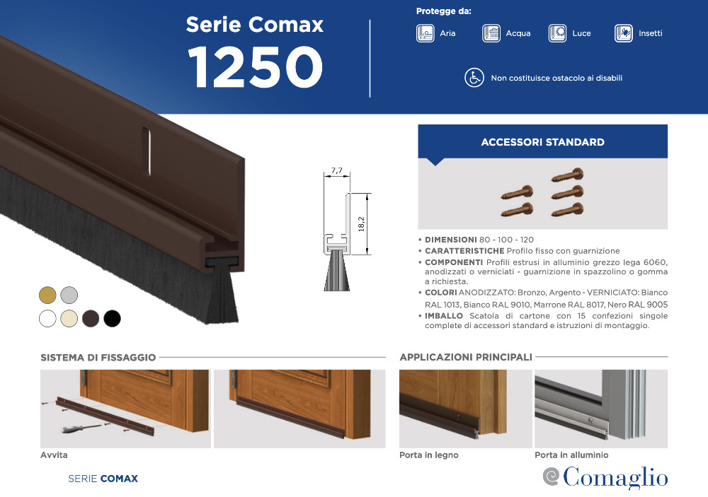 1250 Série Comaglio Comax - Coupe-vent à porte fixe