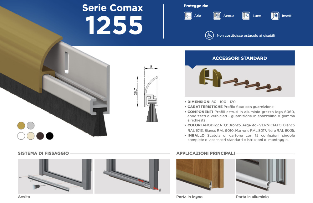 DIY Fixed Draft Excluder for Door - 1255 Comaglio - Comax Series