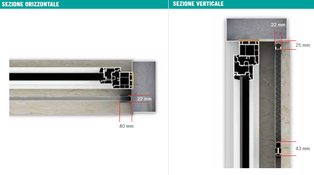 Pleat22 zanzariera verticale Effe misure plissettata