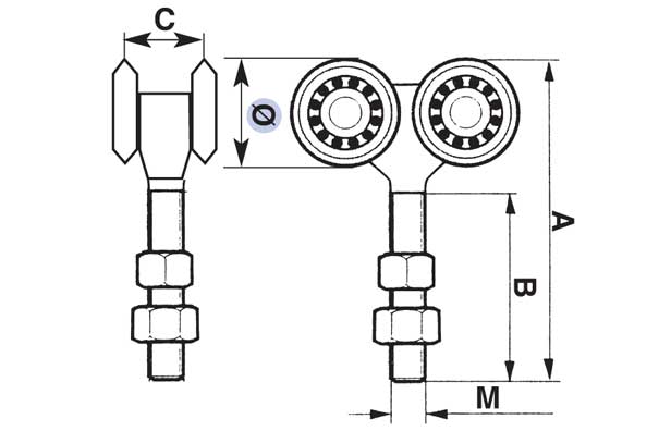 carrelli per portoni scorrevoli ibfm