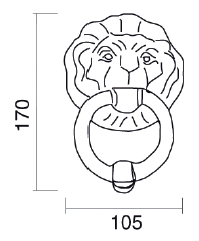 Testa di Leone Battente in Ottone per Porta PFS Pasini