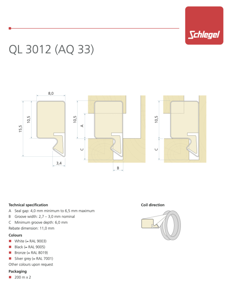 QL 3012 Schlegel Seal - Application on Wooden Windows