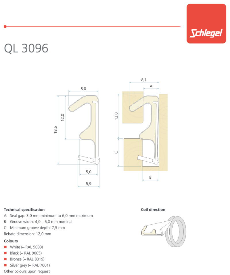 Schlegel QL 3096 seal gasket