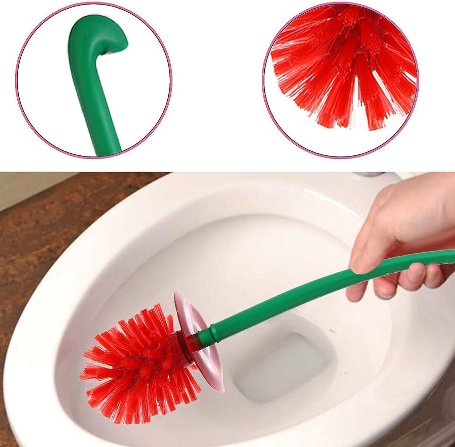 brosse de toilette de salle de bain en cerise