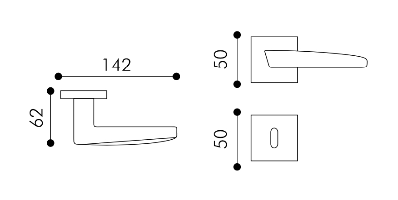 Piego Arieni - Door Handle - Measurements