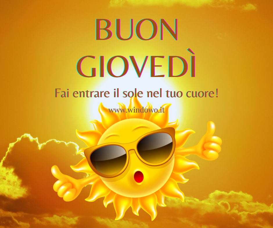 buon giovedì whatsapp sole