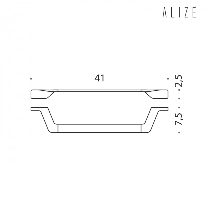 Porta Asciugamano per Bagno - Colombo Design Alizé B2509 - Misure