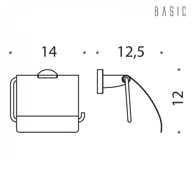 Porta Rotolo Carta Igienica Coperto - Colombo Design B2791 Basic - misure