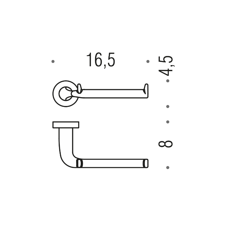 Porta rotolo Colombo B2708 Basic - Misure