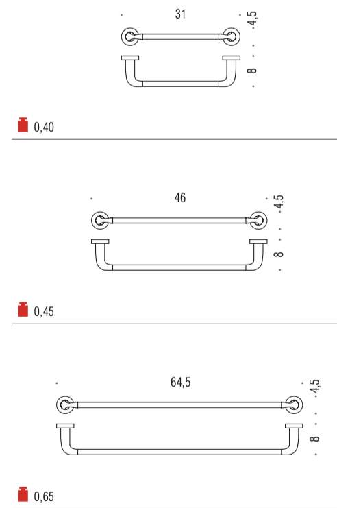 Porta Salvietta Bagno - Colombo Design Basic B2709-B2710-B2711