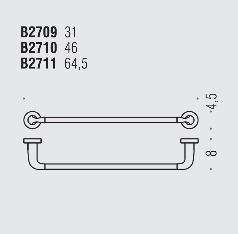 Porta Salvietta Bagno - Colombo Design Basic - Varie Misure