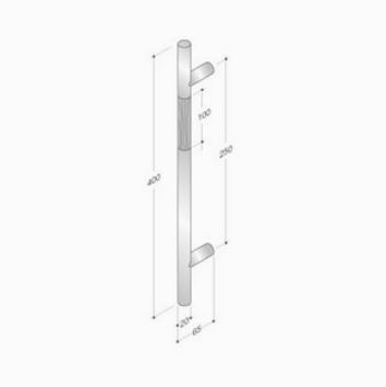 maniglione pba legno e acciaio inox misure