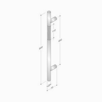 maniglione pba legno e acciaio inox misure