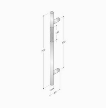 maniglione pba legno e acciaio inox misure