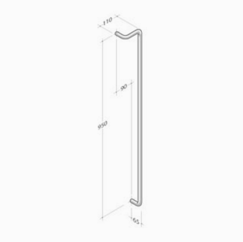 254 pba Maniglione in Acciaio Inox AISI 316L