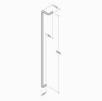 254 pba Maniglione in Acciaio Inox AISI 316L