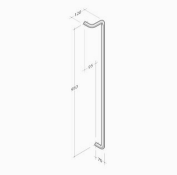 254 pba Maniglione in Acciaio Inox AISI 316L