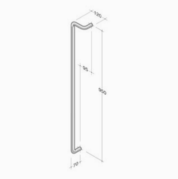 254 pba Maniglione in Acciaio Inox AISI 316L