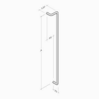 254 pba Maniglione in Acciaio Inox AISI 316L