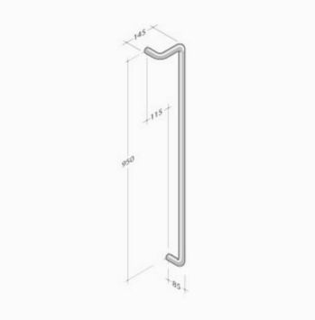 254 pba Maniglione in Acciaio Inox AISI 316L