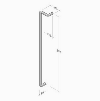 254 pba Maniglione in Acciaio Inox AISI 316L