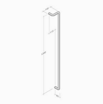 254 pba Maniglione in Acciaio Inox AISI 316L