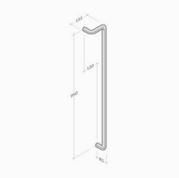 254 pba Maniglione in Acciaio Inox AISI 316L