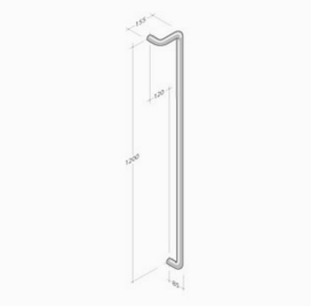 254 pba Maniglione in Acciaio Inox AISI 316L