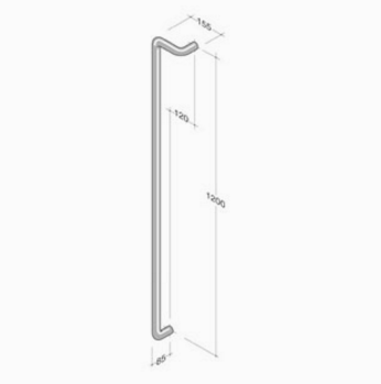 254 pba Maniglione in Acciaio Inox AISI 316L