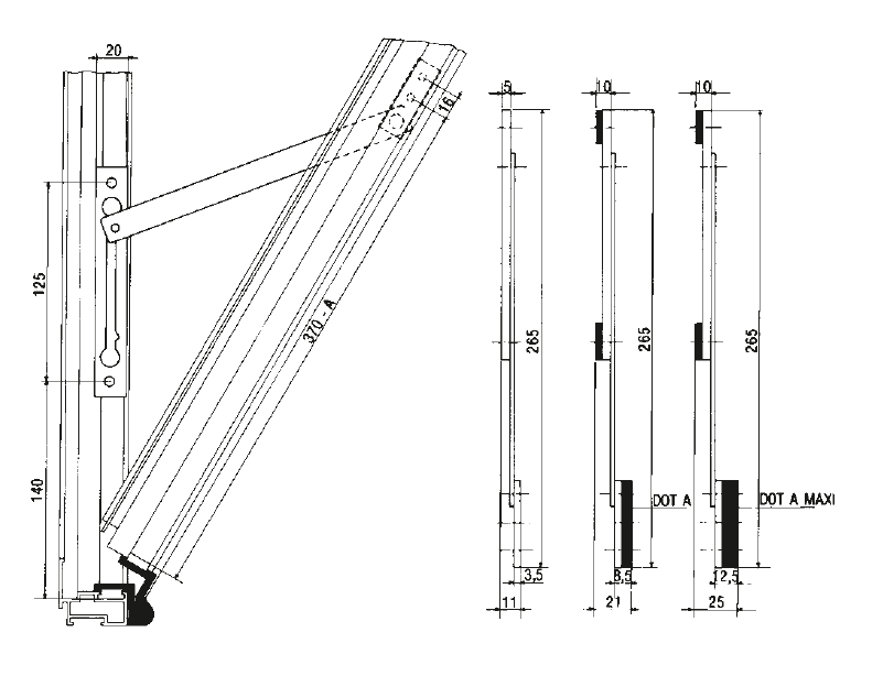 Braccio pba P70-AW1-C Limitatore di Apertura per Finestre