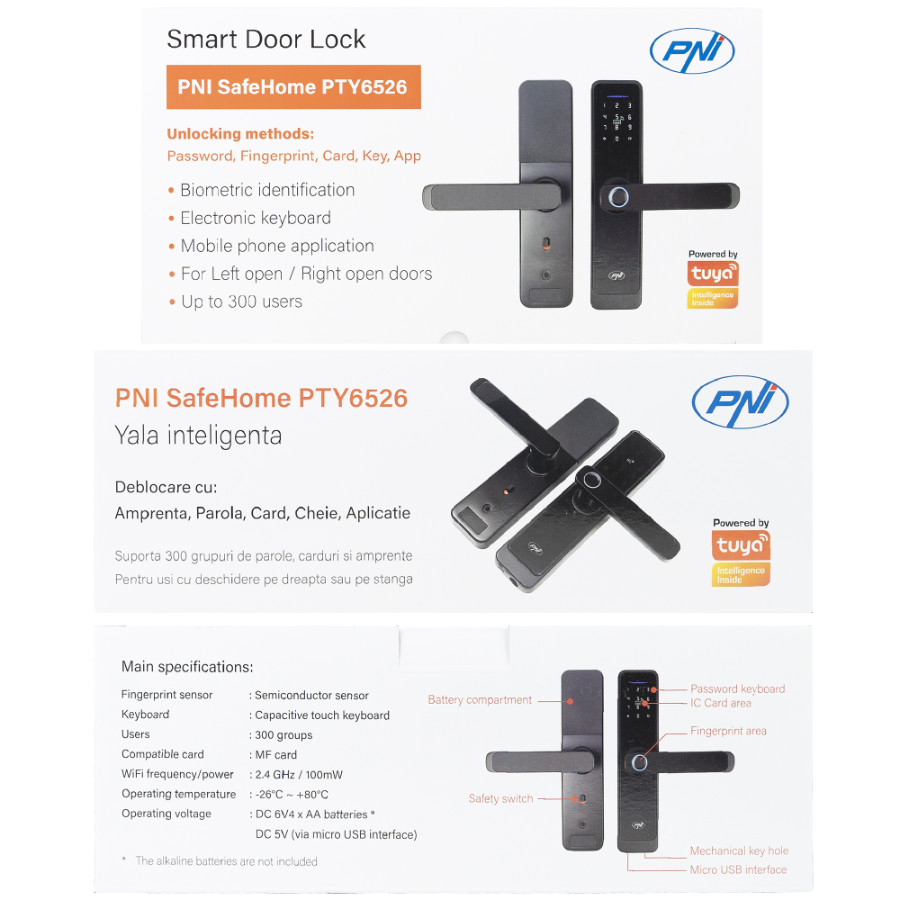 Smart Lock PNI SafeHome PTY6526 Fingerprint Code Tag