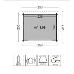 Casetta Porta Attrezzi da Giardino in Legno 250x200 cm Nina