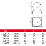 Copricolonna a Sfera per Tubo Quadro Brevetti Adem