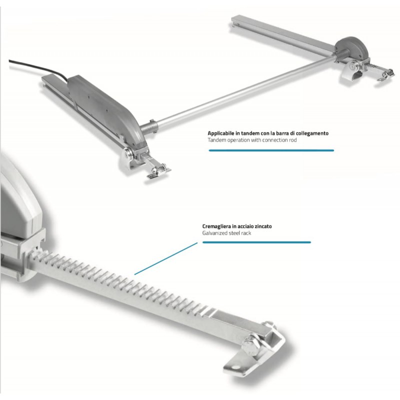 Drive Evo 0 Mingardi Attuatore a Cremagliera con Staffe