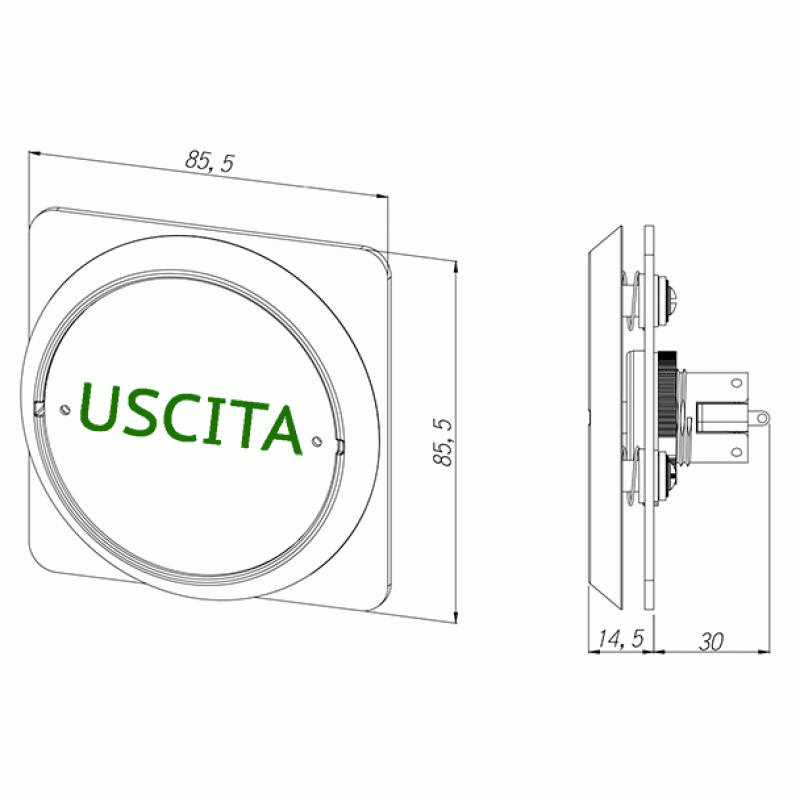 Kit Pulsante Apriporta Opera 55020 per Uscita Exit + Scatola da Incasso