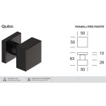 Pomolo Quadrato Fisso in Acciaio Reguitti Inox Qubo 2Q0