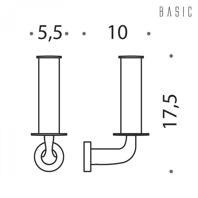 Porta Rotolo Carta Igienica Verticale Colombo Design Basic B2790