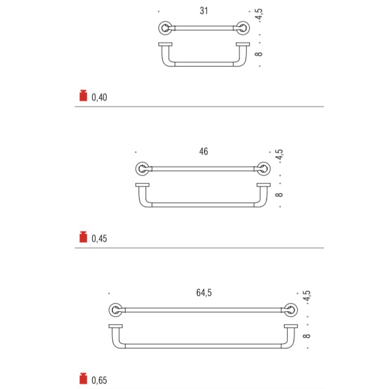 Porta Salvietta Bagno Colombo Design Basic Varie Misure