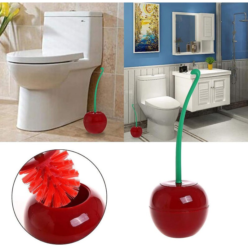 Scopino per WC a Forma di Ciliegia Spazzolino Bagno Elegante e Moderno