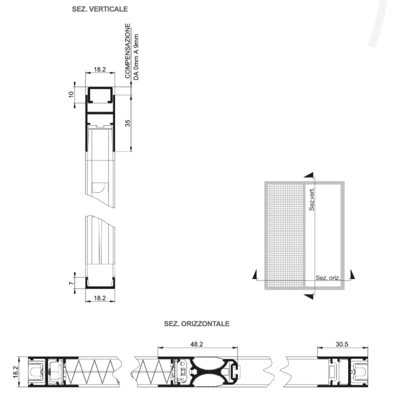 Zanzariera Plissettata Minimale Pasini MINERVA LP18